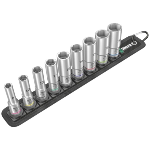 Wera 004545 Belt B Deep 1 3/8" Drive Metric Socket Set 9-Piece
