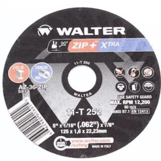 Walter 11T252 ZIP+ XTRA Cut-Off Wheel 5" x 1/16" x 7/8" Type 1