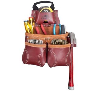 Kuny's 21428 Heavy Duty Leather Nail & Tool Bag 10 Pocket