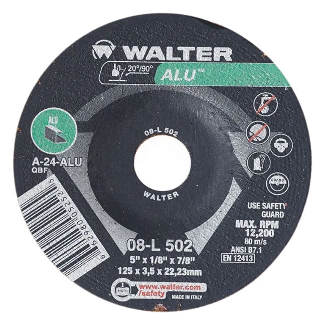 Walter 08L502 ALU™ Grinding Wheel 5" x 1/8" x 7/8" Type 27