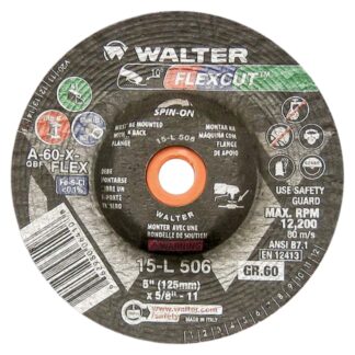 Walter 15L506 FLEXCUT™ Grinding Wheel 60G 5" Type 29S for SS & Aluminum