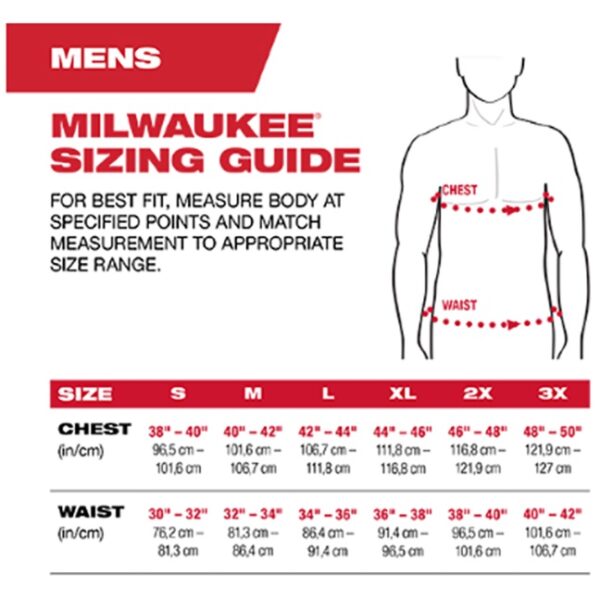 Milwaukee T-Shirt Sizing Chart Milwaukee T-Shirt Sizing Chart