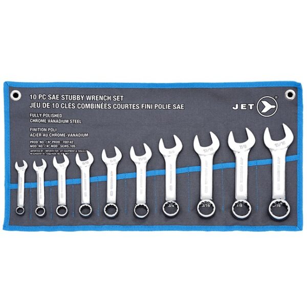 Jet 700142 Stubby Wrench Set SAE 10PC