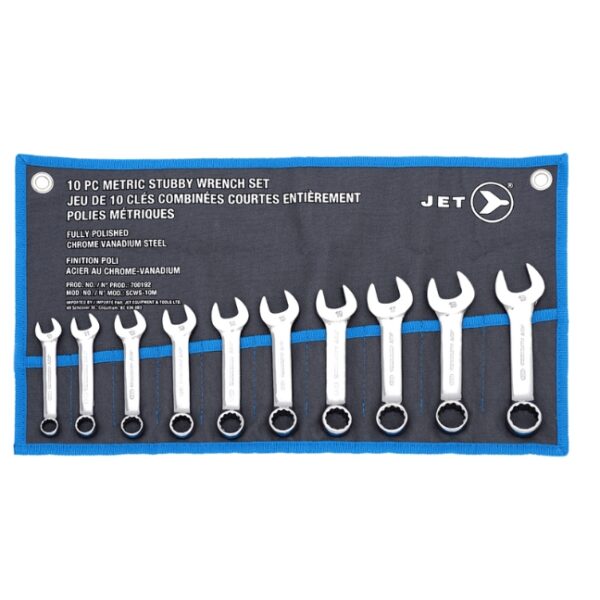 Jet 700192 SCWS-10M Metric Stubby Combination Wrench Set 10-Piece