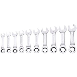 Jet 700302 SRCWS-10M Metric Ratcheting Stubby Combination Wrench Set 10-Piece