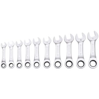 Jet 700302 SRCWS-10M Metric Ratcheting Stubby Combination Wrench Set 10-Piece