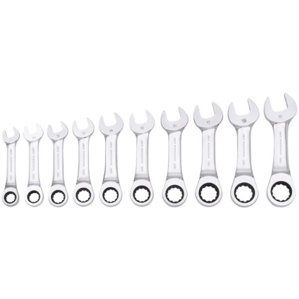 Jet 700302 SRCWS-10M Metric Ratcheting Stubby Combination Wrench Set 10-Piece