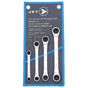 Jet 700346 Ratcheting Double Box Wrench Set SAE 4PC