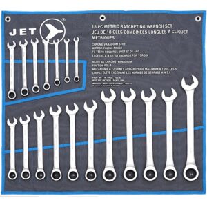 Jet 700362 Ratcheting Wrench Set Metric 18PC