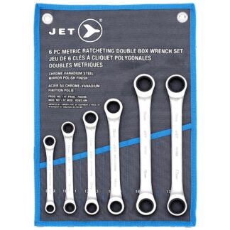 Jet 700396 Ratcheting Double Box Wrench Set Metric 6PC