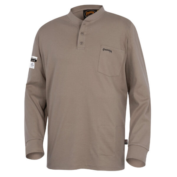 Pioneer Fire Resistant/ARC Rated Long Sleeve Cotton Henley Shirt