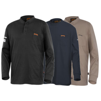 Pioneer Fire Resistant/ARC Rated Long Sleeve Cotton Henley Shirt