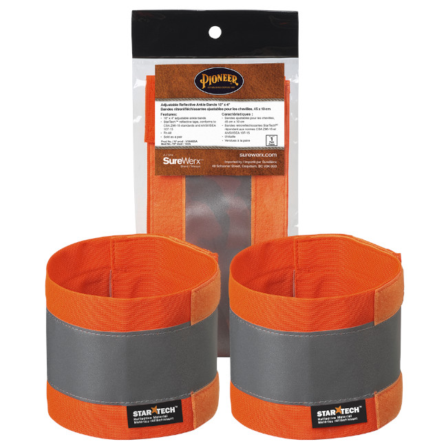 Pioneer 18" x 4" Adjustable Reflective Ankle Bands BC Fasteners