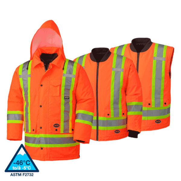 Pioneer 300D 7-in-1 Hi-Viz Safety Parka10 Pioneer 300D Hi-Viz 7-in-1 Safety Parka