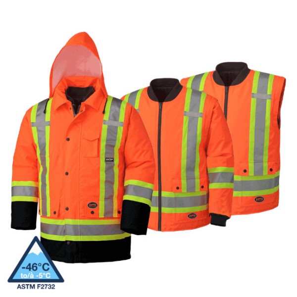 Pioneer 300D 7-in-1 Hi-Viz Safety Parka4 Pioneer 300D Hi-Viz 7-in-1 Safety Parka