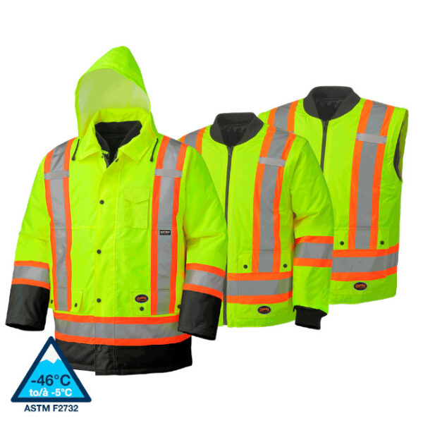 Pioneer 300D 7-in-1 Hi-Viz Safety Parka6 Pioneer 300D Hi-Viz 7-in-1 Safety Parka