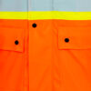 Pioneer 5892PKT V3520550 Hi-Viz Flame Resistant PU Stretch Waterproof Safety Rain Jacket with Pockets-Orang