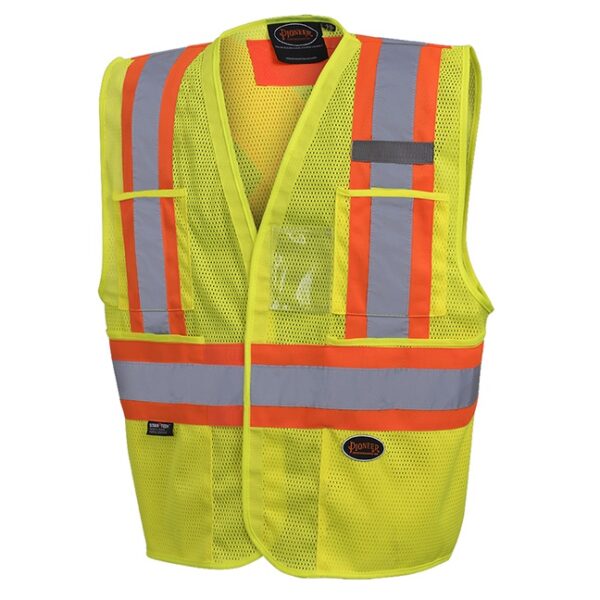 Pioneer Hi-Viz Premium Non-Tear Away Mesh Safety Vest