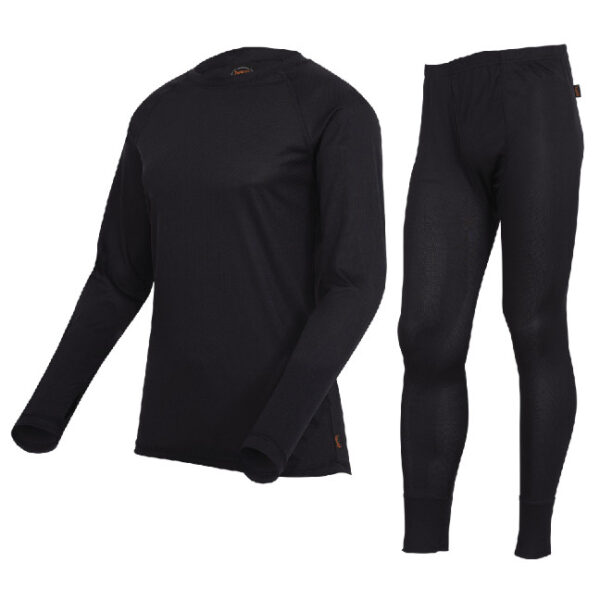 Pioneer D2200A V3100271 Premium Polyester Quick-Dry and Moisture-Wicking Underwear Set - Black