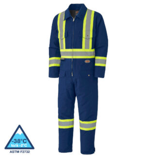 Pioneer Hi-Viz Quilted Cotton Duck Safety Coveralls
