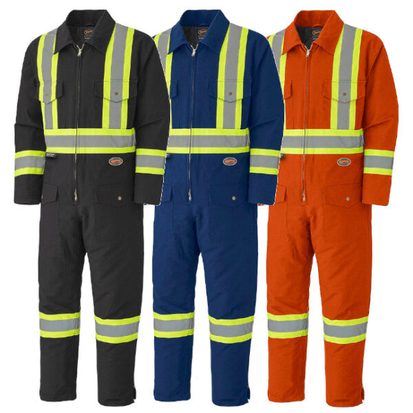 Pioneer Hi-Viz Quilted Cotton Duck Safety Coveralls