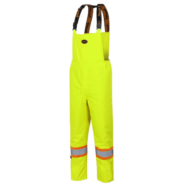 pIONEER Hi-Viz Oxford Polyester Insulated Bib Pants Pioneer "THE ROCK" Hi-Viz Oxford Polyester Insulated Bib Pants with Leg Zippers