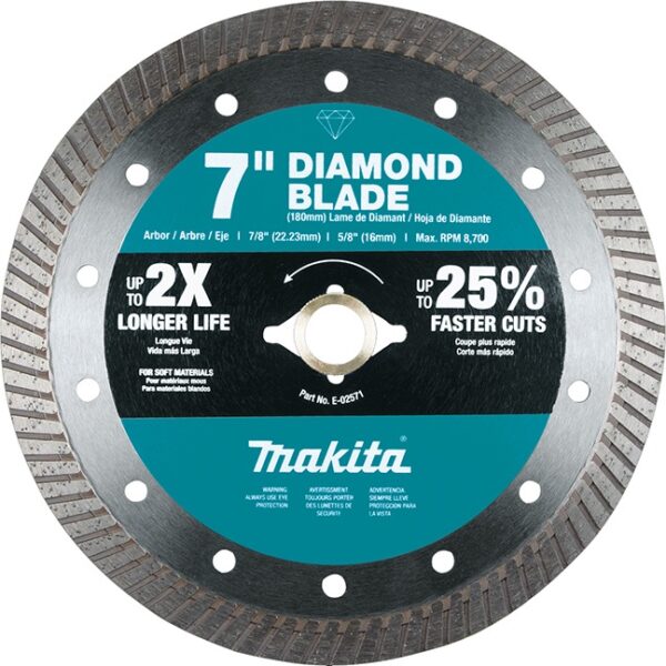Makita E-02571 7" Diamond Blade Turbo Soft Material
