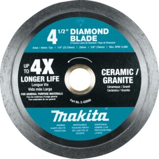 Makita E-02668 4‑1/2" Diamond Blade Continuous Rim General Purpose