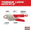 Milwaukee 48-22-3707 7" TORQUELOCK MAXBITE Curved Jaw Locking Pliers with Grips