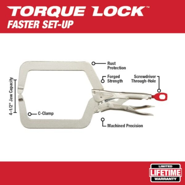 Milwaukee 48-22-3533 9" TORQUELOCK Locking Clamp with Deep Jaws