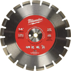 Milwaukee 49-93-7240 14" Asphalt & Green Concrete Segmented