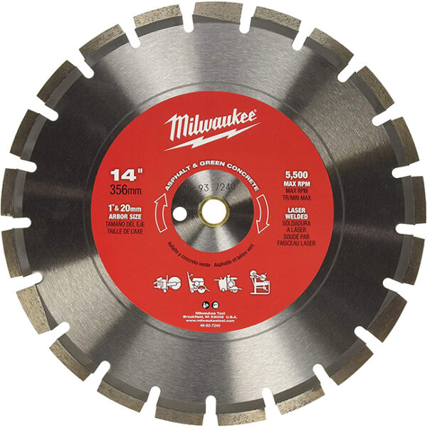 Milwaukee 49-93-7240 14" Asphalt & Green Concrete Segmented