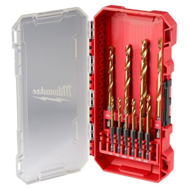 Milwaukee 48-89-4633 SHOCKWAVE REDHELIX Titanium Drill Bit Set 10-Piece Milwaukee 48-89-4633 SHOCKWAVE REDHELIX Titanium Drill Bit Set 10-Piece