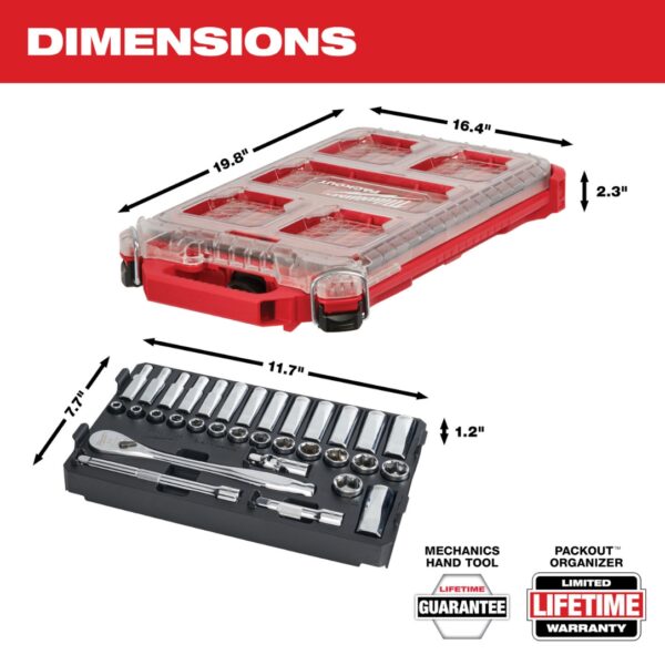 Milwaukee 48-22-9482 PACKOUT Metric 38 Ratchet and Socket Set 32-Piece (2) Milwaukee 48-22-9482 PACKOUT Metric 3/8" Ratchet and Socket Set 32-Piece
