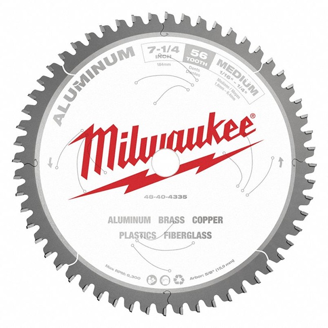 Milwaukee 48-40-4335 7-1/4" 56T Aluminum Circular Saw Blade
