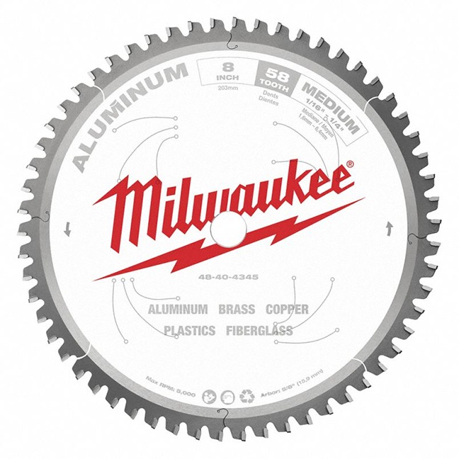 Milwaukee 48-40-4345 8" 58T Aluminum Circular Saw Blade