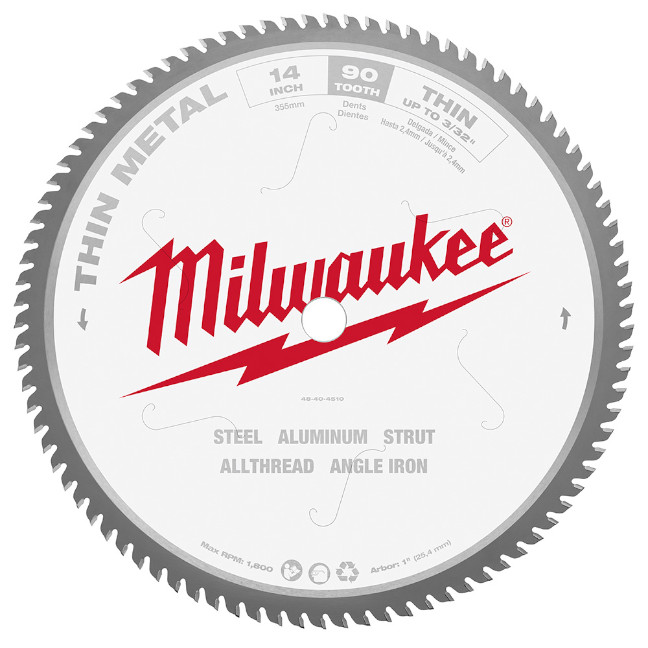Milwaukee 48-40-4510 14" 90T Thin Metal and Stainless Steel Circular Saw Blade