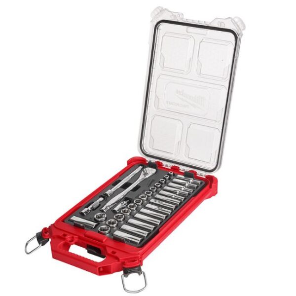 Milwaukee 48-22-9482 PACKOUT Metric 3/8" Ratchet and Socket Set 32-Piece Milwaukee 48-22-9482 PACKOUT Metric 3/8" Ratchet and Socket Set 32-Piece