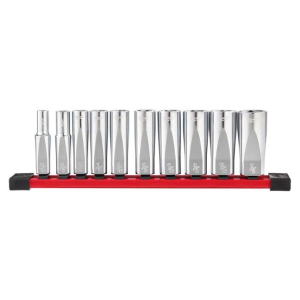 Milwaukee 48-22-9405 3/8" Drive SAE Deep Well Socket Set 10-Piece