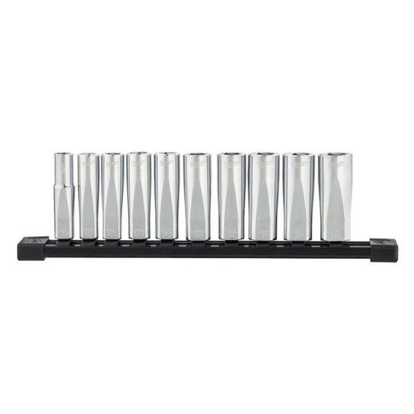 Milwaukee 48-22-9505 3/8" Drive Metric Deep Well Socket Set 10-Piece Milwaukee 48-22-9505 3/8" Drive Metric Deep Well Socket Set 10-Piece