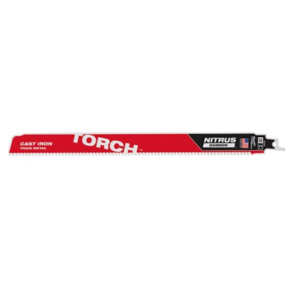 Milwaukee 48-00-5263 7-TPI The Torch Reciprocating Saw Blade with Carbide Teeth Milwaukee 48-00-5263 TORCH 12" 7TPI NITRUS CARBIDE Tipped SAWZALL Blade for Thick Metal