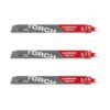 Milwaukee 48-00-5303 TORCH 12" 7TPI Carbide Tipped SAWZALL Blade for Thick Metal 3-Pack