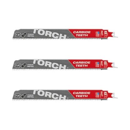 Milwaukee 48-00-5303 7-TPI The Torch Reciprocating Saw Blade with Carbide Teeth 3Pk