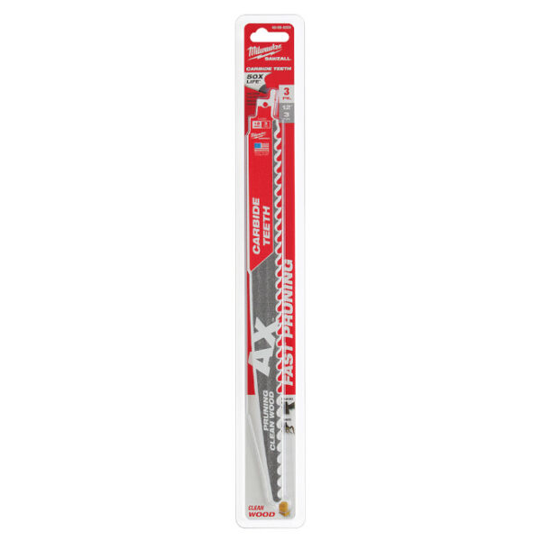 Milwaukee 48-00-5333 12" 3-TPI The AX™ Demo Wood Cutting SAWZALL™ Blades-3 Pack