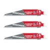 Milwaukee 48-00-5341 THE WRECKER 6" 6TPI Carbide Tipped SAWZALL Blade for Clean Wood and Thick Metal 3-Pack
