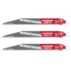 Milwaukee 48-00-5342 THE WRECKER 9" 6TPI Carbide Tipped SAWZALL Blade for Clean Wood and Thick Metal 3-Pack