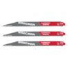 Milwaukee 48-00-5343 THE WRECKER 12" 6TPI Carbide Tipped SAWZALL Blade for Clean Wood and Thick Metal 3-Pack