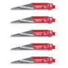 Milwaukee 48-00-5541 THE WRECKER 6" 6TPI Carbide Tipped SAWZALL Blade for Clean Wood and Thick Metal 5-Pack