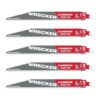 Milwaukee 48-00-5542 THE WRECKER 9" 6TPI Carbide Tipped SAWZALL Blade for Clean Wood and Thick Metal 5-Pack