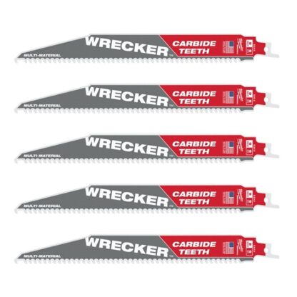 Milwaukee 48-00-5542 6-TPI The Wrecker Reciprocating Saw Blade with Carbide Teeth 5Pk
